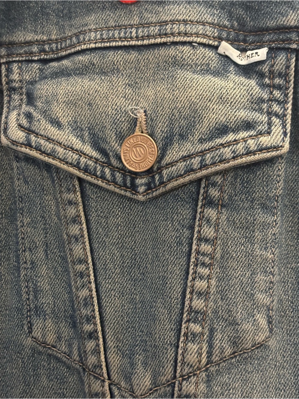 MOTHER Denim Embroidered Mother F*cker Patch Denim Jacket - Picture 4 of 8